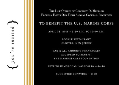 GDM Law039s Fifth Annual Cocktail Reception To Benefit The US Marine Corps  April 28 2016